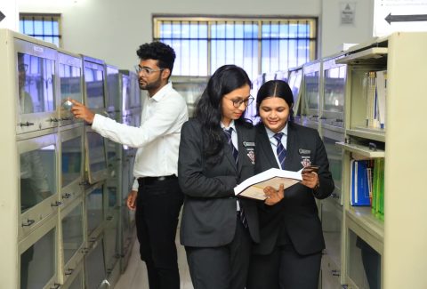 Priyadarshini Students in Library