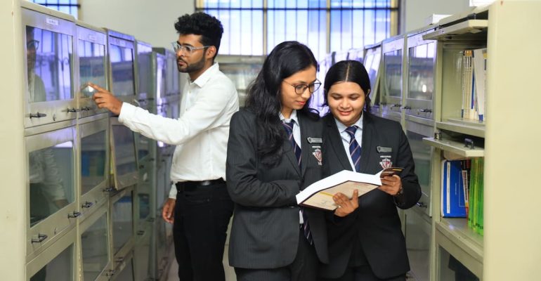 Priyadarshini Students in Library